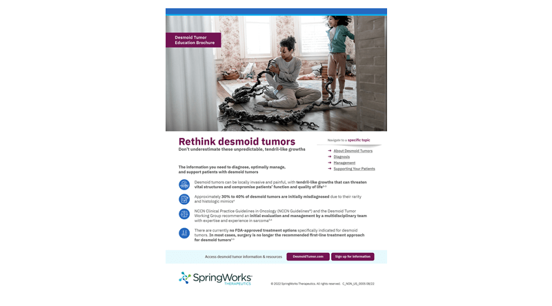 Thumbnail for Desmoid Tumor Education Brochure download link