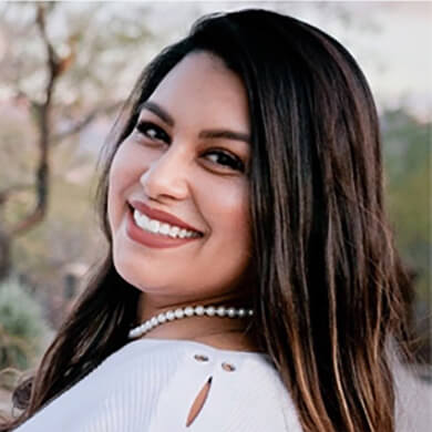 Melony smiling